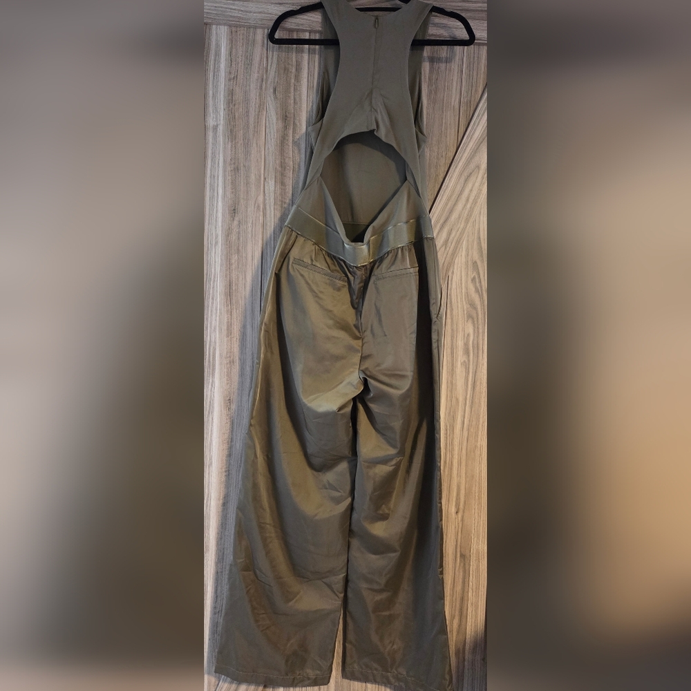Victoria's Secret Olive Green Lux Glossy Sport Wide-Leg Jumpsuit - Picture 12 of 16